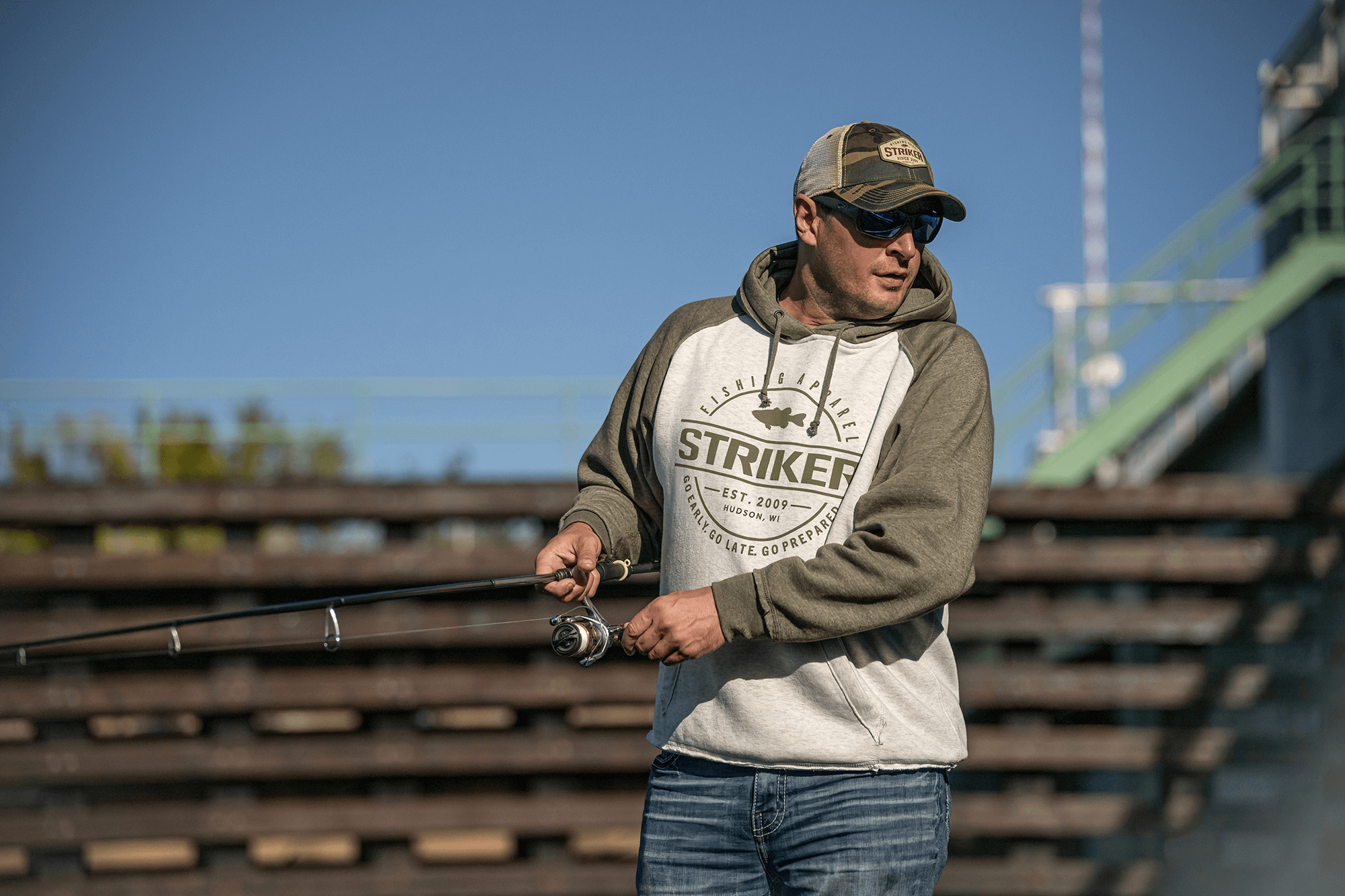 Man Wearing Striker Ice Fishing Hoody