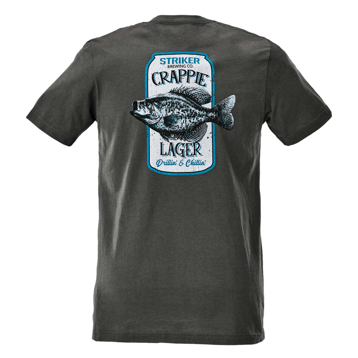 Striker Men s Crappie Lager Tee Charcoal 2XL