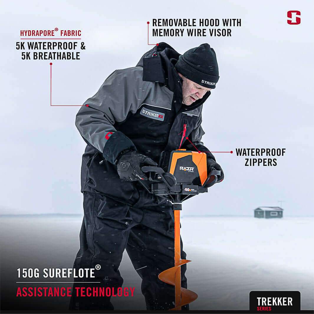 Striker | Trekker Ice Fishing Winter Jacket - Black/Gray | Ice Suits