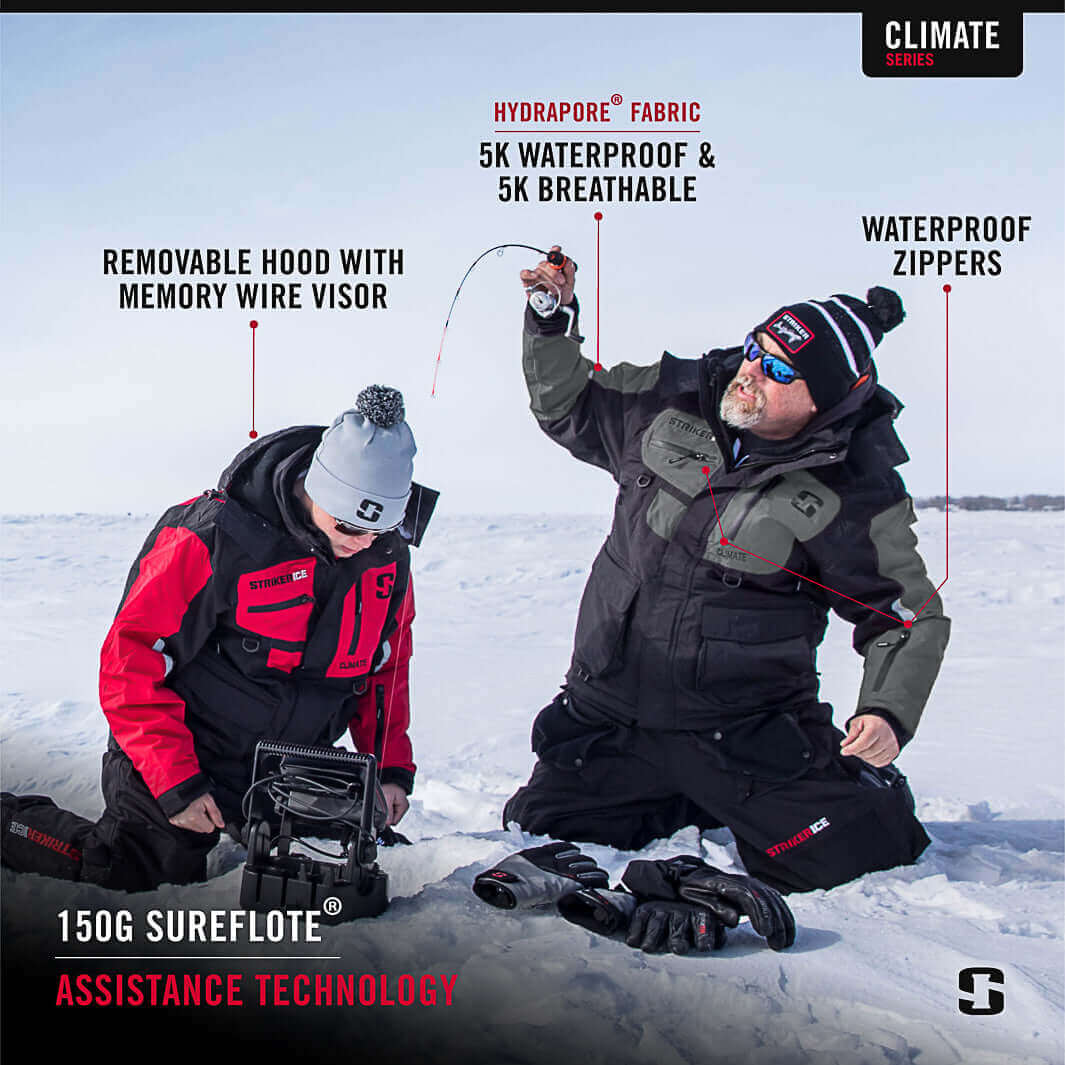 Striker Men's Climate Ice Fishing Bibs Black Ice Fishing, 47% OFF
