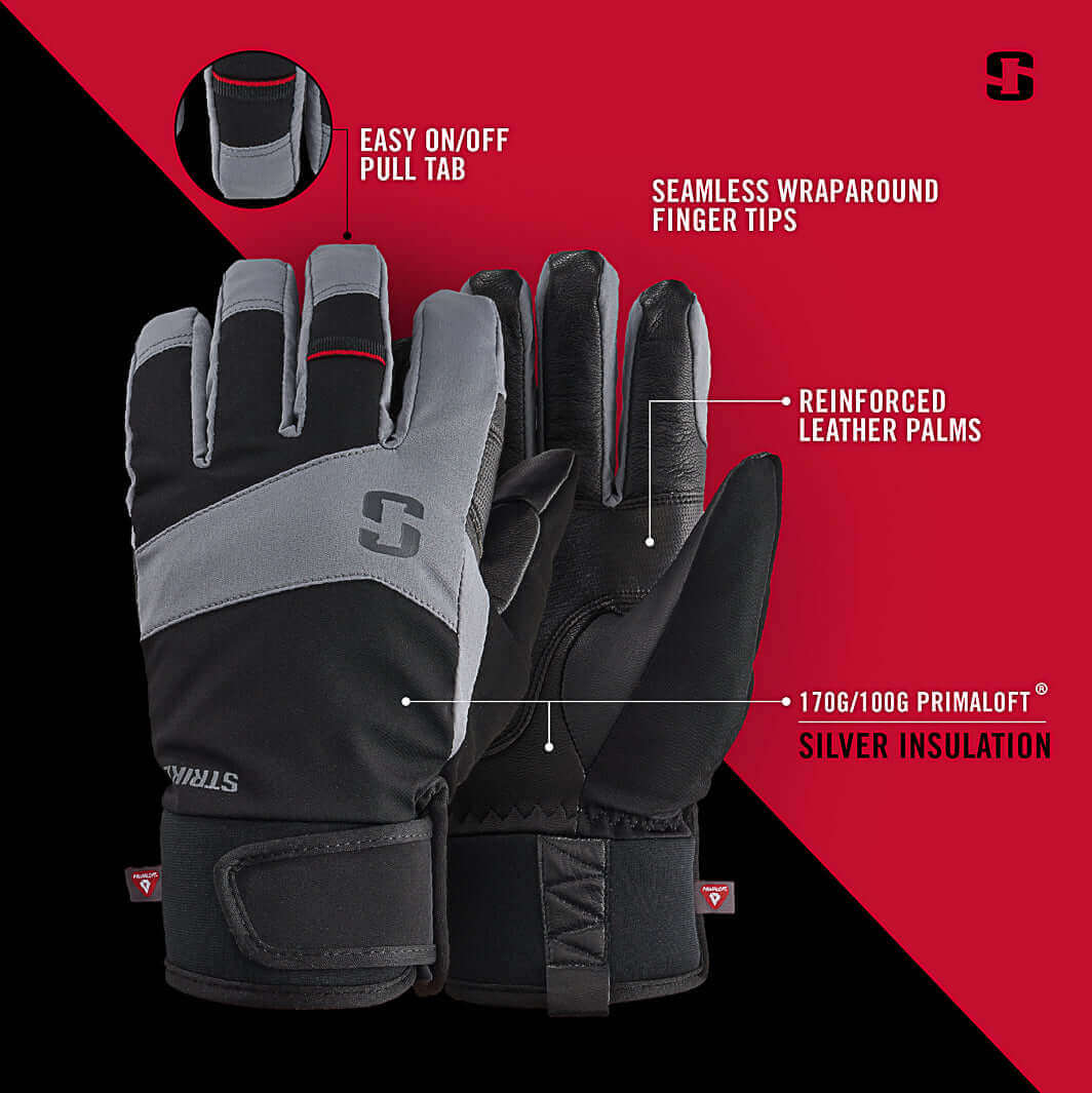 Striker Ice Apex Gloves, Black/Gray S