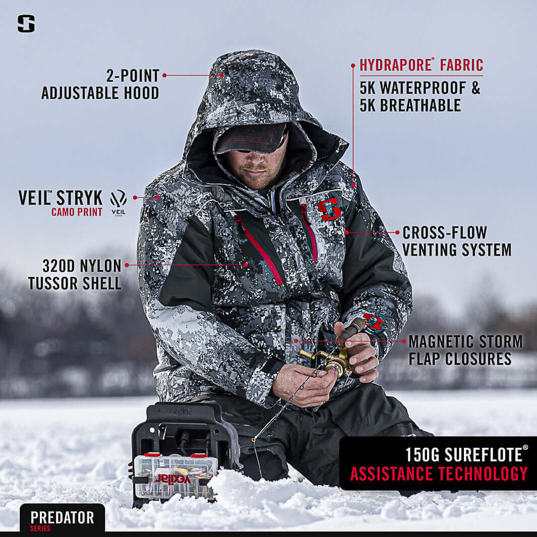Ice Fishing Suits | Insulated Jacket & Bibs | Suit / Black Gray / L |  Piscifun