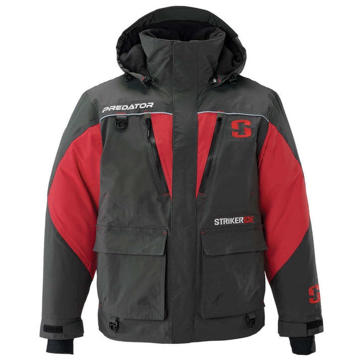 Striker | Predator Ice Fishing Jacket - Charcoal/Red | Ice Suits