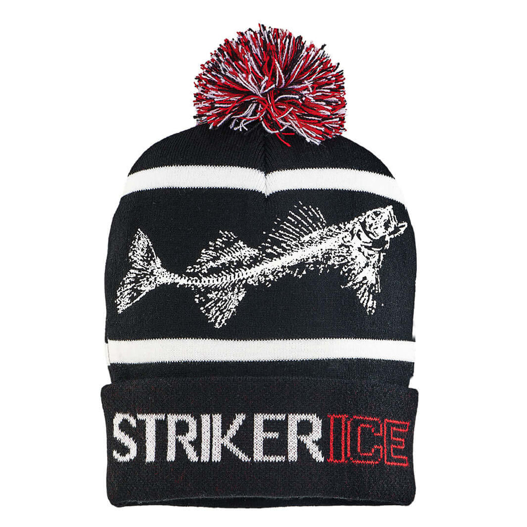 Striker, Striped Pom Hat - Red
